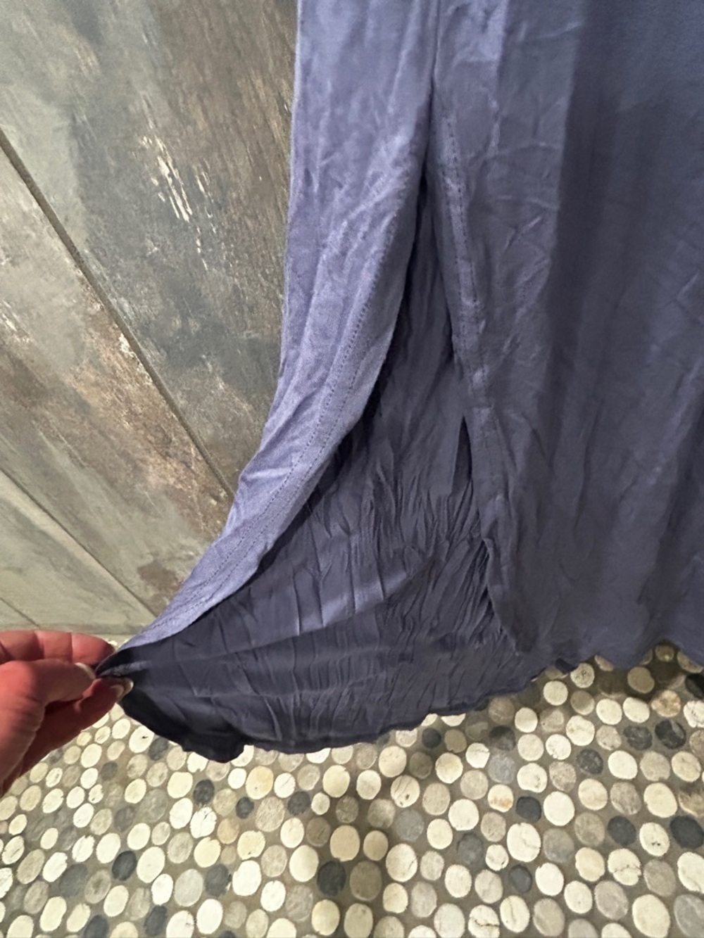 Sleeveless V-Neck Maxi Dress in Purple with Side Slit - Picture 9 of 10